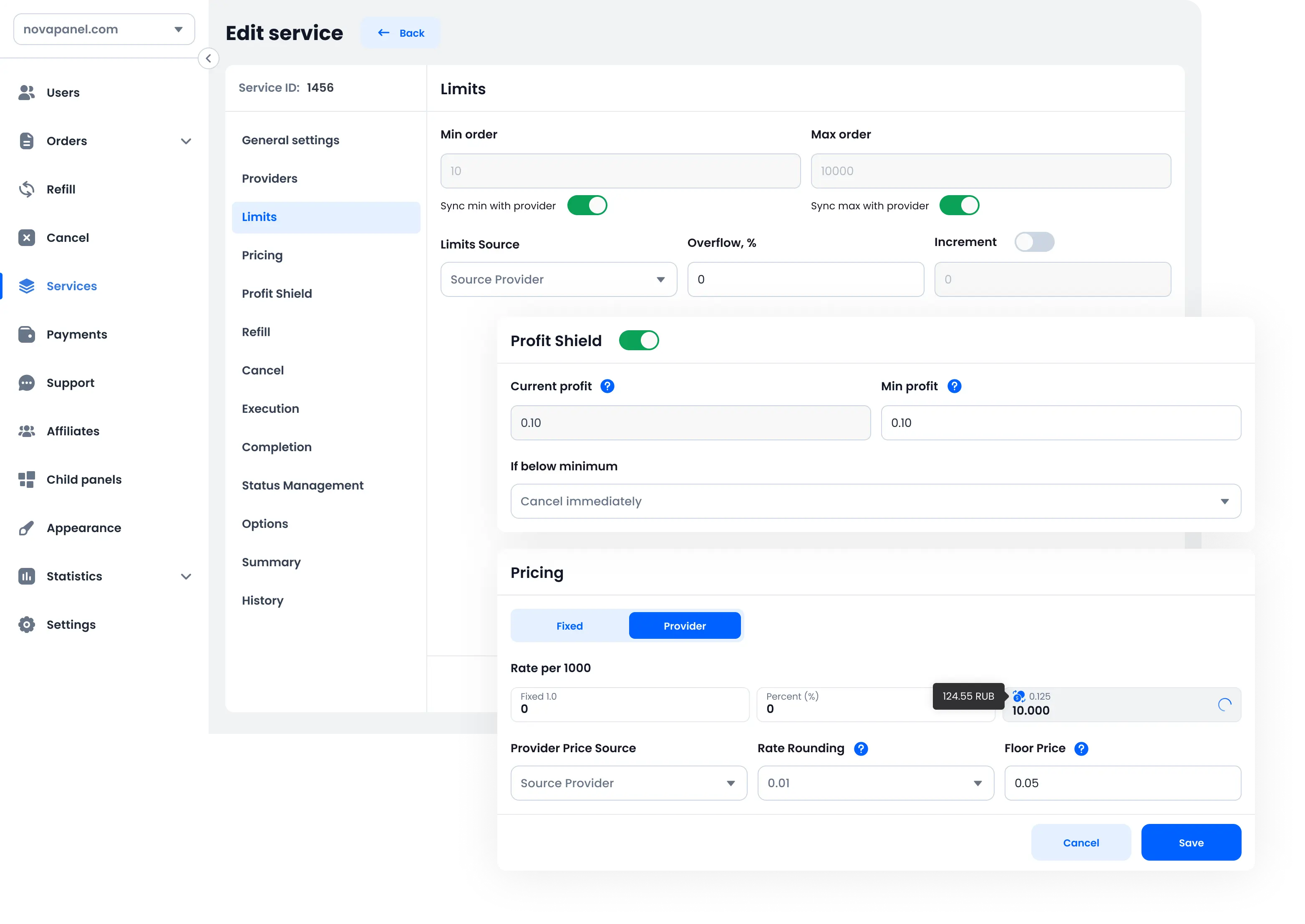 Synchronized NovaPanel desktop and mobile dashboards