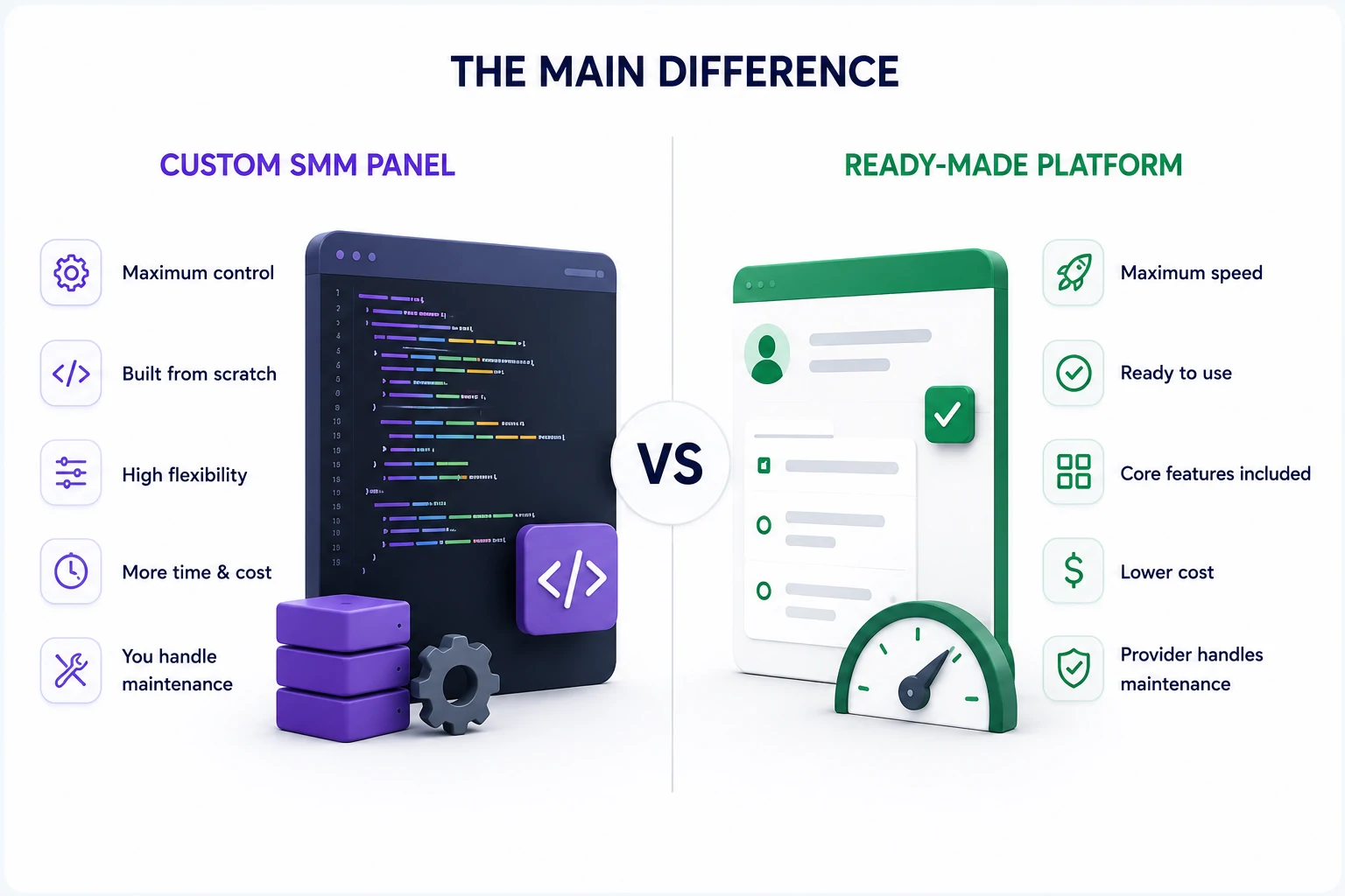 Main differences between a custom SMM panel and a ready-made platform