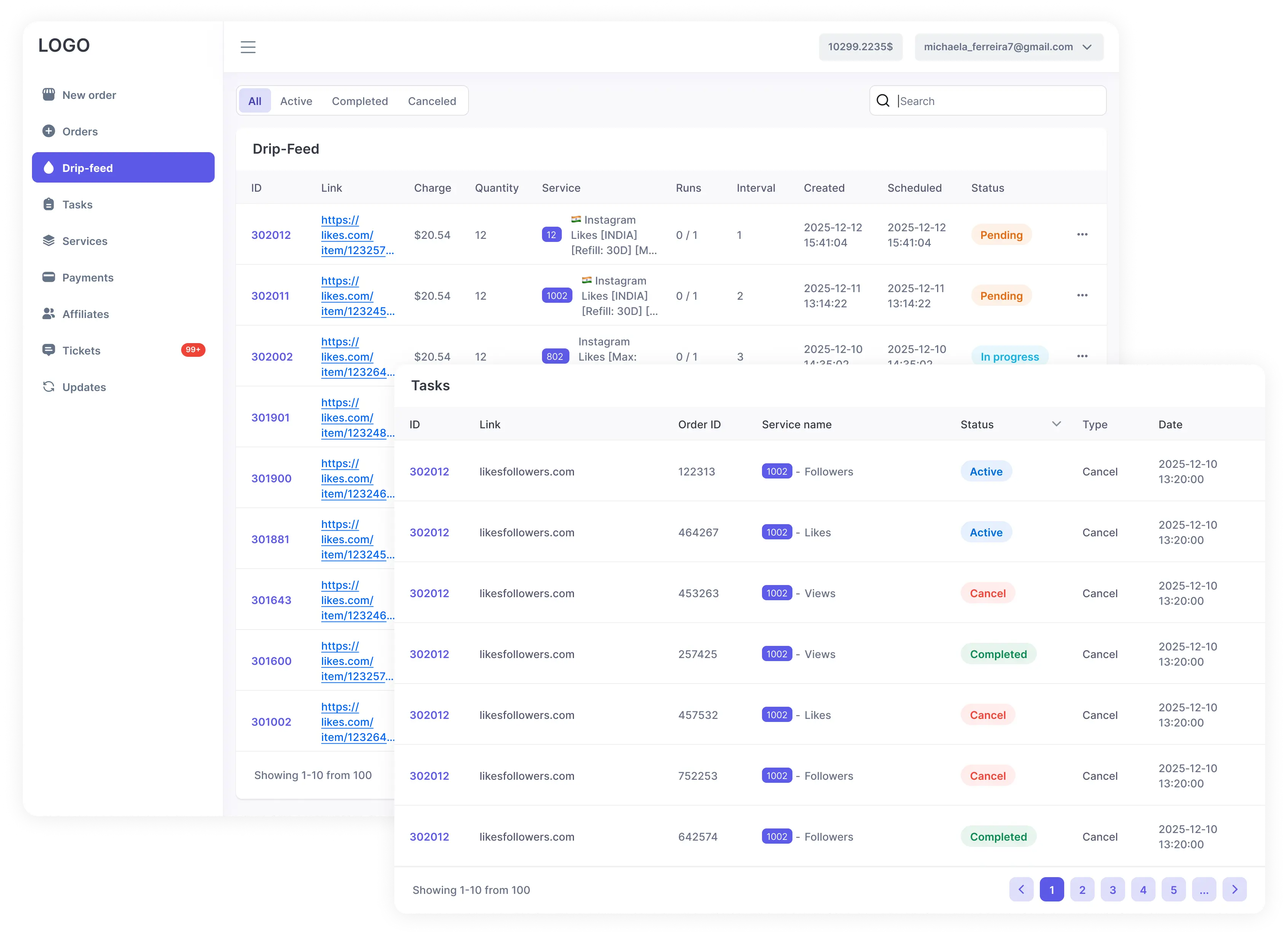 NovaPanel page management interface