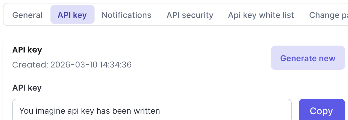 API security settings